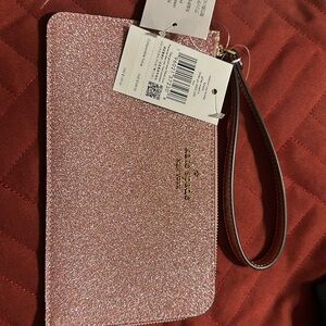Kate spade sparkly pink wristlet